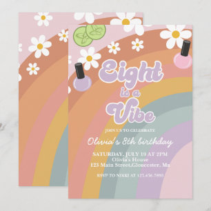 Convite Oito é uma vibe Spa Arco-íris 8º Aniversário