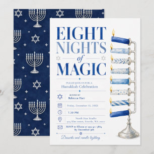 Convite Oito Noites de Magia Hanukkah