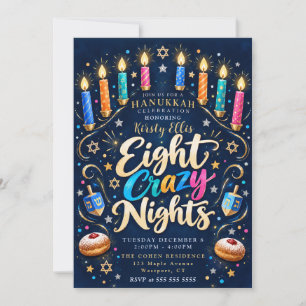 Convite Oito Noites Loucas Hanukkah