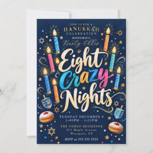 Convite Oito Noites Loucas Hanukkah