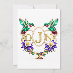 Convite OJN Beija-flor Casamento Qualquer Letras Personali