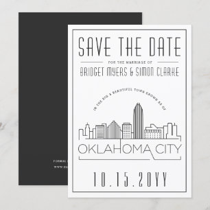 Convite Oklahoma City que Wedding economias da skyline de