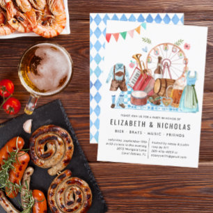 Convite Oktoberfest Casamento de Cerveja para Casais