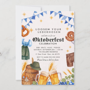 Convite Oktoberfest Cerveja Festa Alemã Aquarela