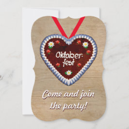 Convite Oktoberfest com Coração de Pão Gingerido