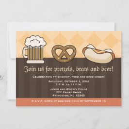 Convite Oktoberfest Invtions Beba Mug Pretzel Hot Dog