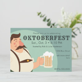 Convite Oktoberfest Man in Lederhosen, cerveja