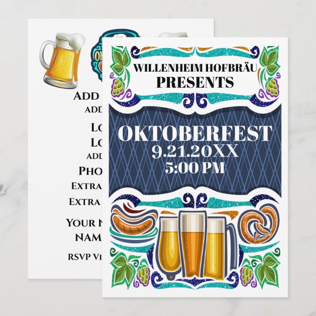 Convite OKTOBERFEST / Oktoberfest (Frente/Verso)