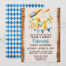 Convite Oktoberfest Rustic Bavarian Beer Custom Party Name