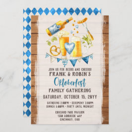 Convite Oktoberfest Rustic Bavarian Beer Custom Party Name