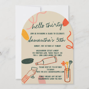 Convite Olá, 30, 30, 30, Almoços de 30