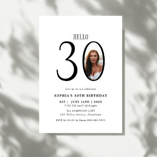 Convite Olá 30 aniversário de 30 anos de Fotografias a Pre