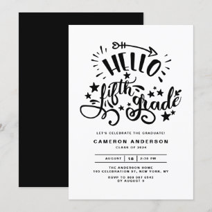 Convite Olá 5º ano   Graduação do 4.o grau em preto