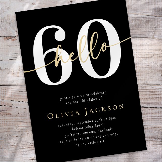 Convite Olá 60 Sexta-Festa de aniversário (Criador carregado)