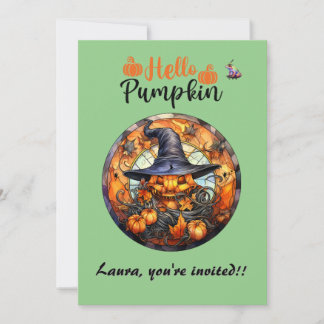 Convite Olá Abóbora Assustadora de Halloween