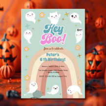 Olá, aniversário de criança de retro de halloween
