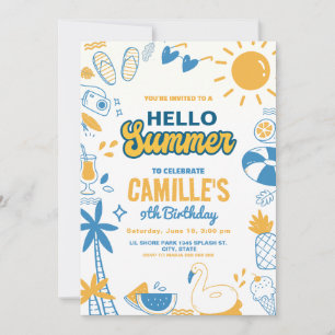 Convite Olá Aniversário de Verão
