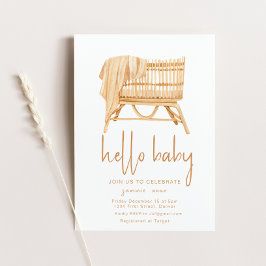 Convite Olá, Baby Boho Tema Crib Chá de fraldas Convidar