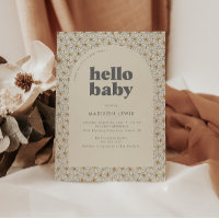 Olá, Baby Retro Boho Daisy Chá de fraldas