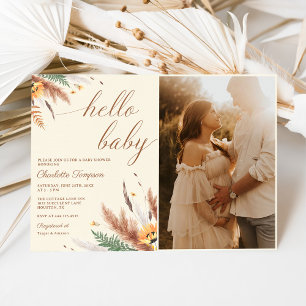 Convite Olá, Baby Wildflower Chá de fraldas Foto