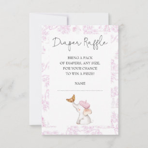 Convite Olá Bebê Romântica Rifão de Fraldas de Menina Fran