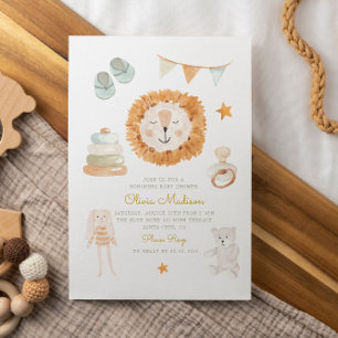 Convite Olá, Chá de fraldas de roupas e brinquedos da Baby