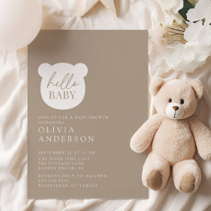 Convite Olá, Chá de fraldas do Bear Bear