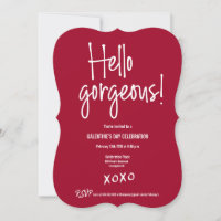 Olá dia de Galentine's deslumbrante xoxo Vermelho 