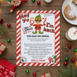 Convite Olá do seu Elfo, Carta de Chegada do Elfo de Natal