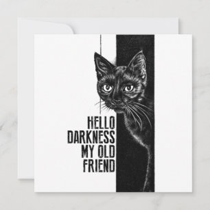 Convite Olá Escuridão Meu Velho Amigo Esboço do Gato Preto