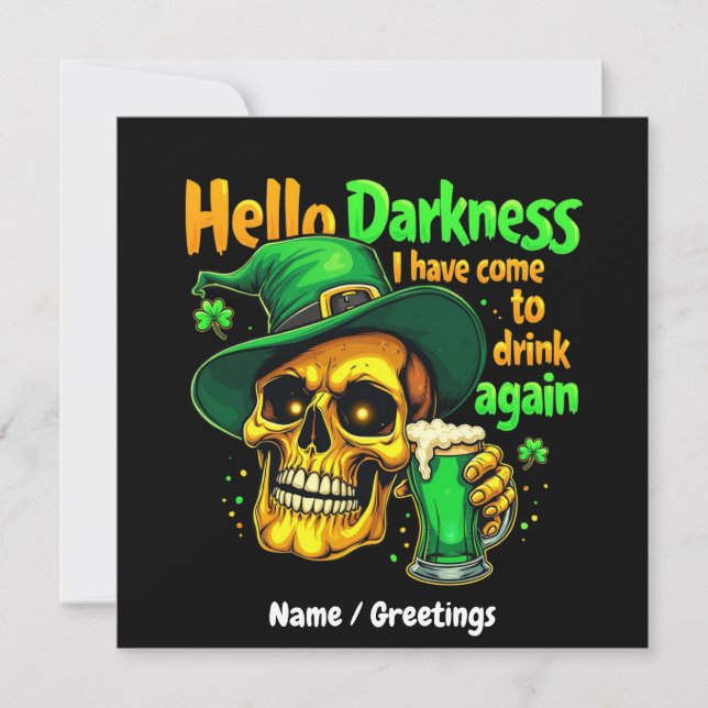 Convite Olá, Escuridão. Vim Beber contigo outra vez. (Frente)