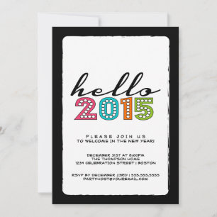 Convite Olá, Feliz ano novo 2014, Festa de Véspera de An