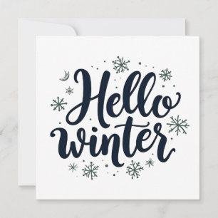 Convite Olá, Floco de Neve de Natal de inverno