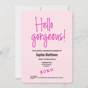 Convite Olá linda Pink XOXO noiva