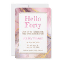 Olá, quarenta e Dourada festa de aniversário rosa 