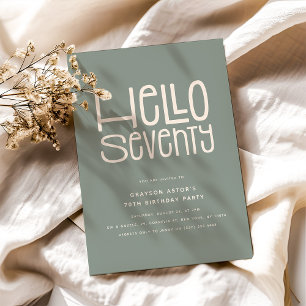 Convite OLÁ SETENTA Aniversário de 70 anos moderno