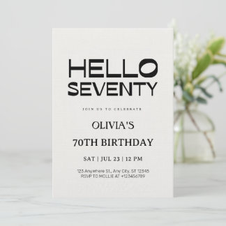 Convite Olá Setenta Chic 70º Aniversário