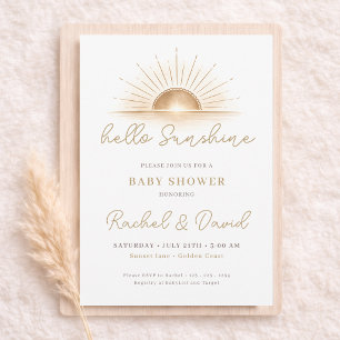 Convite Olá Sunshine Boho Sol Chá de Bebê Misto