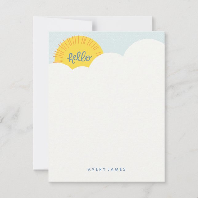 Convite Olá Sunshine Stationery - Azure (Frente)