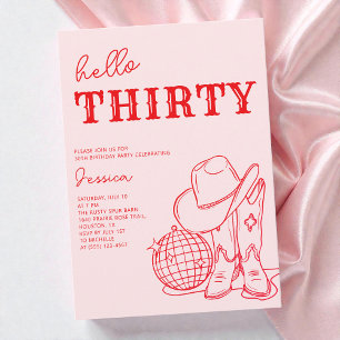 Convite Olá Trinta Aniversário de 30 Anos Festa Western Ro