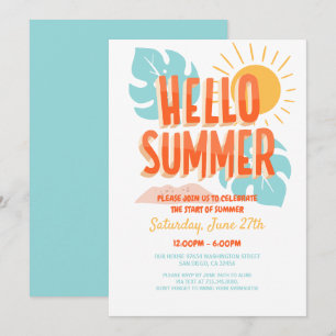 Convite Olá verão, festa de fim de ano, Festa na Piscina