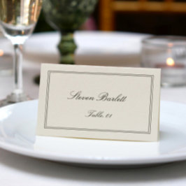 Convite Old Money Black and Cream Wedding Place Card DIY