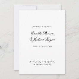 Convite Old Money Black and White Wedding 