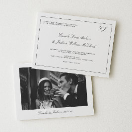 Convite Old Money Black and White Wedding 
