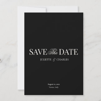 Convite Old Money Black & White | Save The Date Card