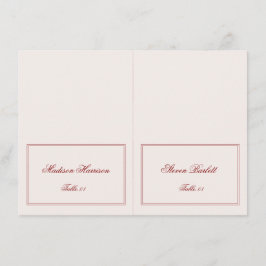 Convite Old Money Burgundy Wedding Place Card DIY