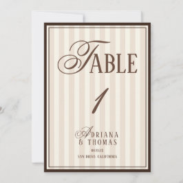 Convite Old Money Espresso Wedding Table Number