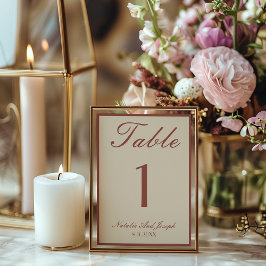 Convite Old Money Terracotta Boho Wedding Table Number