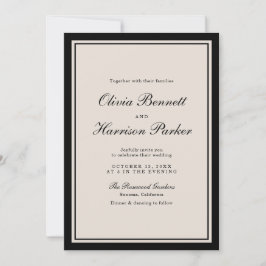 Convite Old Money Wedding Classic Black Invitation