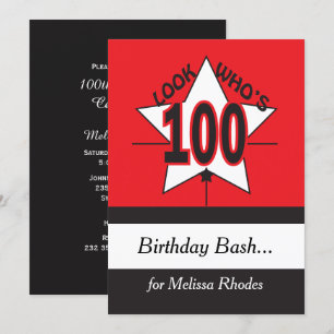 Convite Olha quem é 100 Aniversário 100º travessão